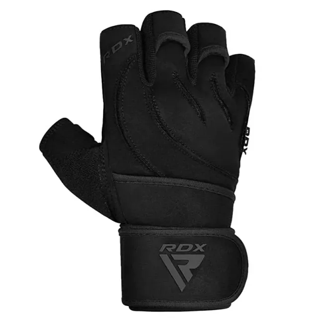 RDX L4 guanti palestra dita aperte pelle scamosciata