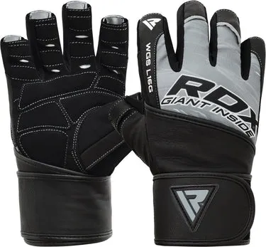 RDX L16 Guanti Palestra Pelle con Fascia Polso gel