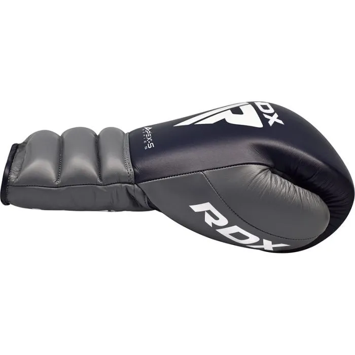 RDX A4 guantoni boxe lacci blu pelle bovina sparring