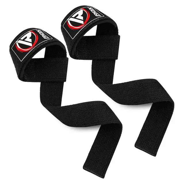RDX W1 Straps Sollevamento Pesi Neri Cotone 52 cm Coppia