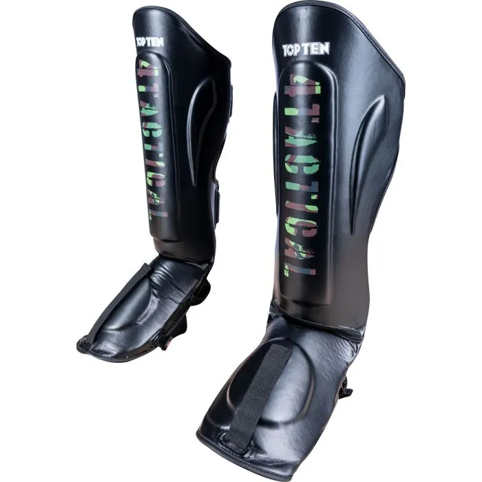 TOP TEN 4Tactical paratibie kickboxing pelle sintetica