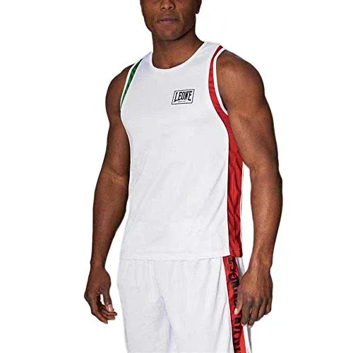 Leone1947 Italia canotta boxe bianca XL micro mesh