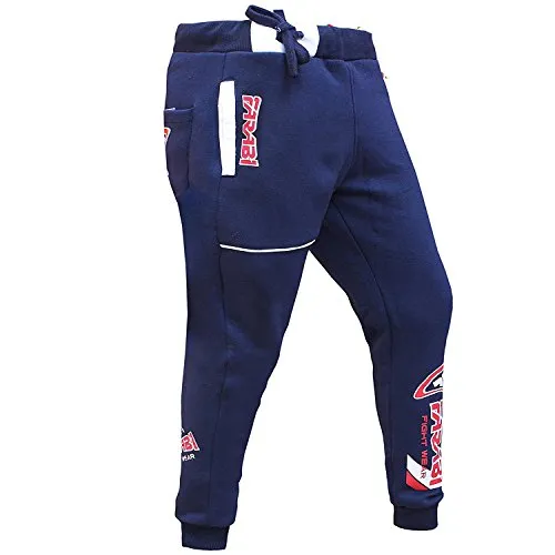 Farabi Tech Fleece Pantaloni Tuta Blu Navy Caldi