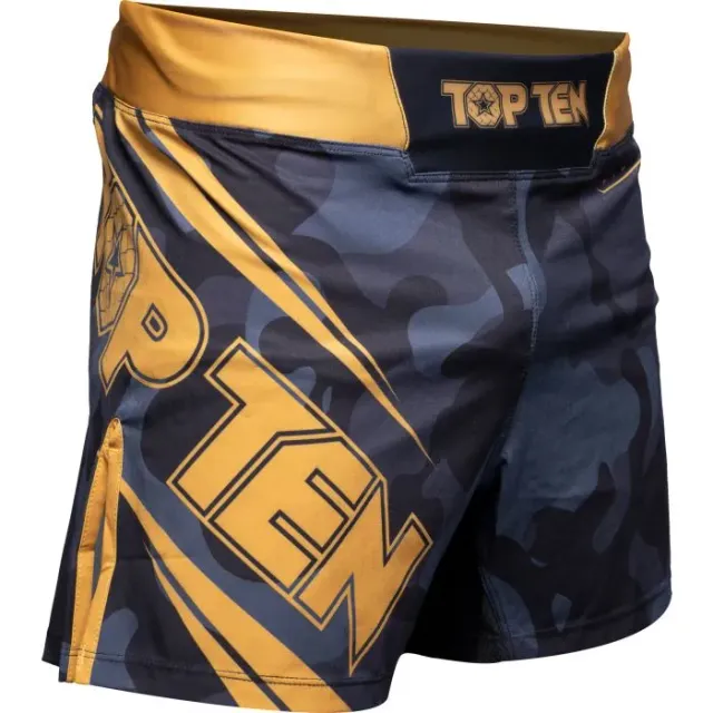 TOP TEN MMA Black Force Pantaloncini Mimetici Elasticizzati