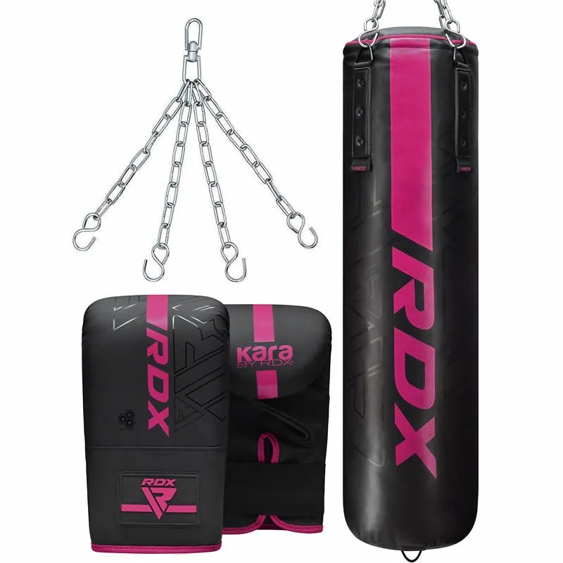 RDX F6 Kara sacco da boxe 4ft nero riempito resistente
