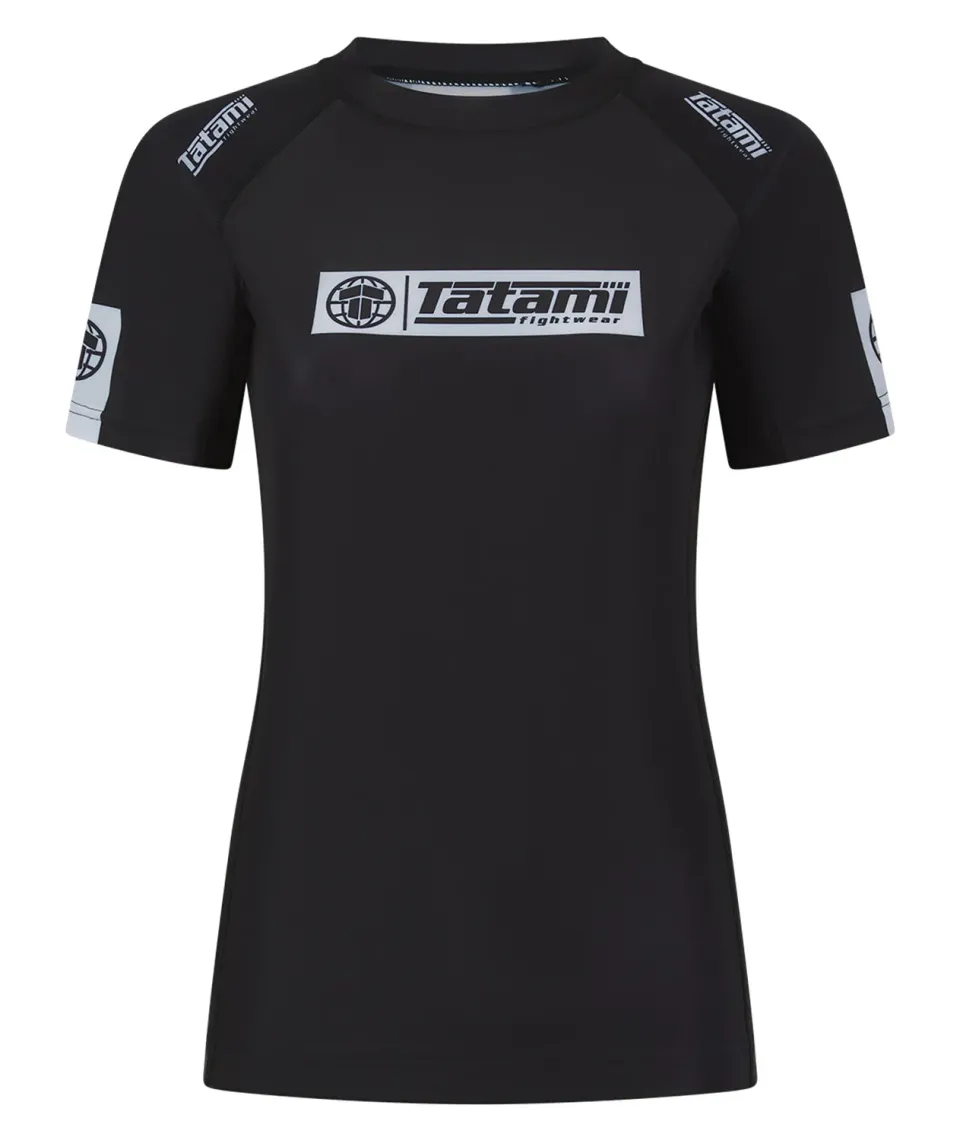 Tatami IBJJF Ranked rash guard manica corta nero cintura nera