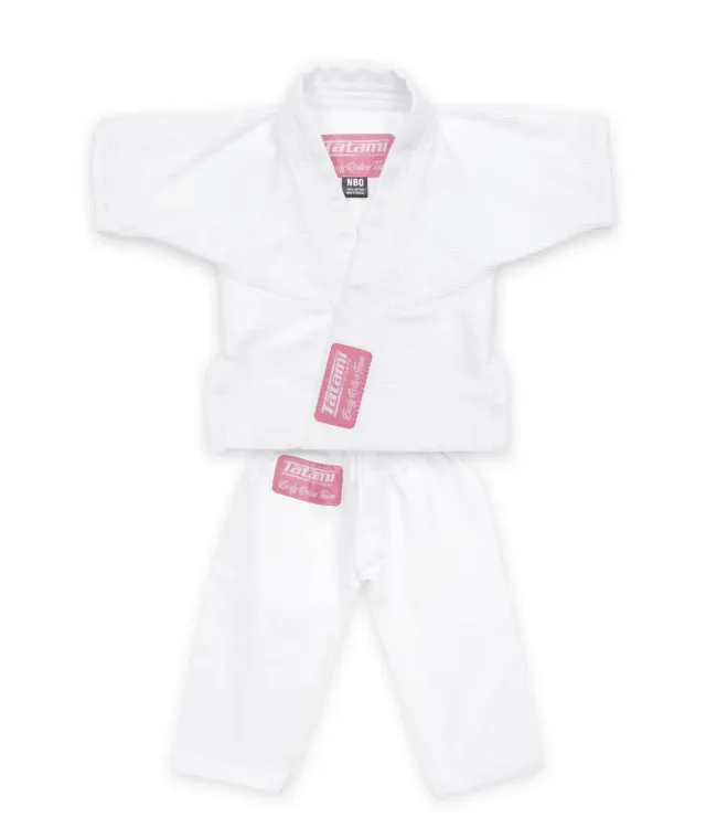 Tatami Gi Neonato BJJ Bianco Rosa Cotone Bambini