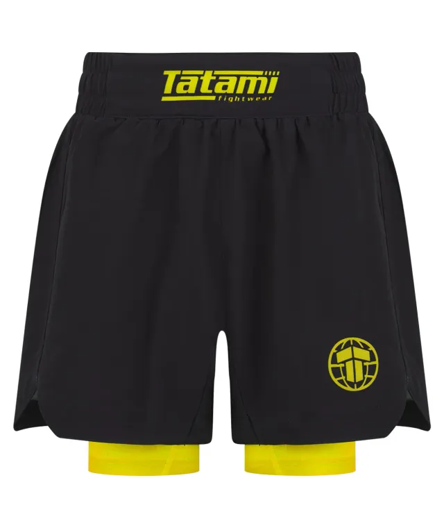 Tatami Ranked Hybrid shorts grappling bambino gialli 2 in 1