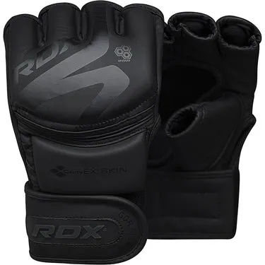 RDX F15 Noir Guanti MMA Grappling Neri Maya Hide
