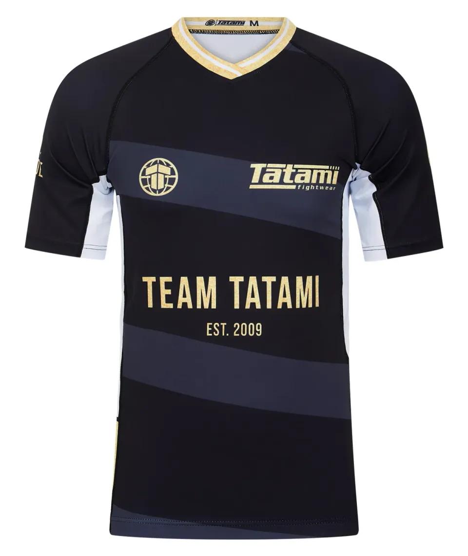 Tatami Team Tatami rash guard maniche corte nero oro