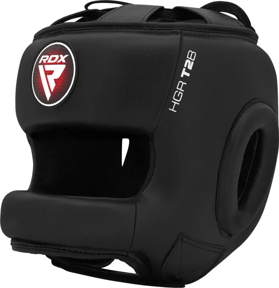 RDX T2 Casco Boxe con Paranaso Nero pelle Maya Hide