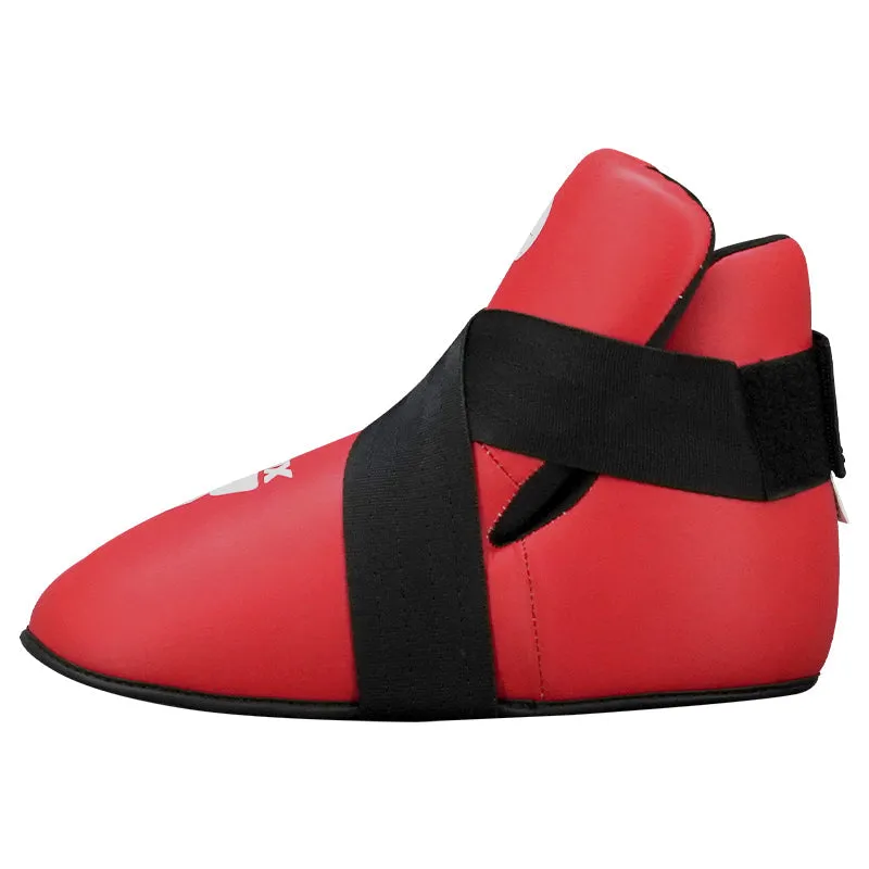 RDX T1 WAKO Parapiedi Kickboxing Rossi Pelle Vera