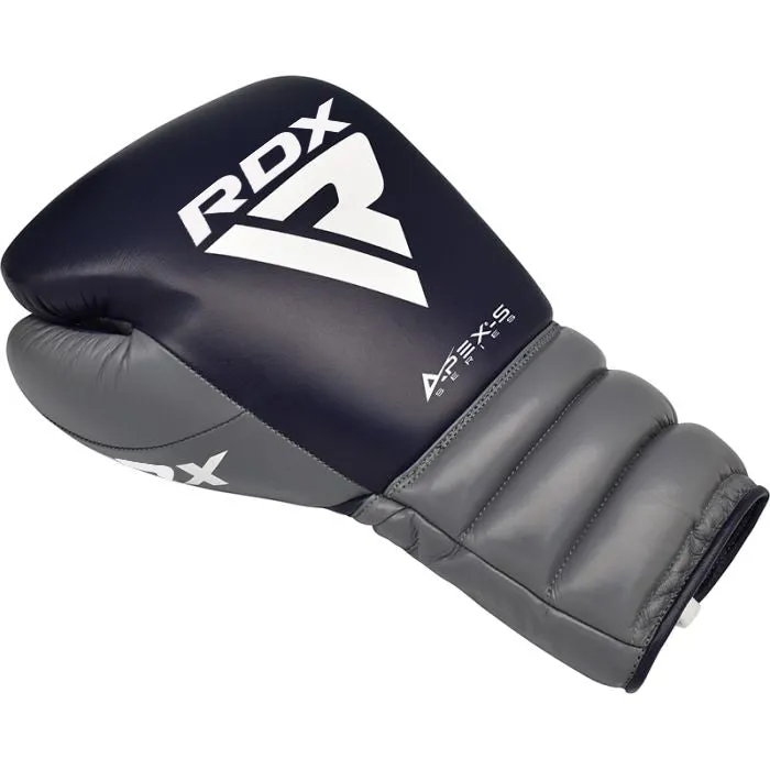 RDX A4 guantoni boxe lacci blu pelle bovina sparring