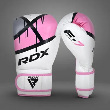 RDX F7 Ego Guanti Boxe Donna Rosa in Maya Hide 8-10 oz