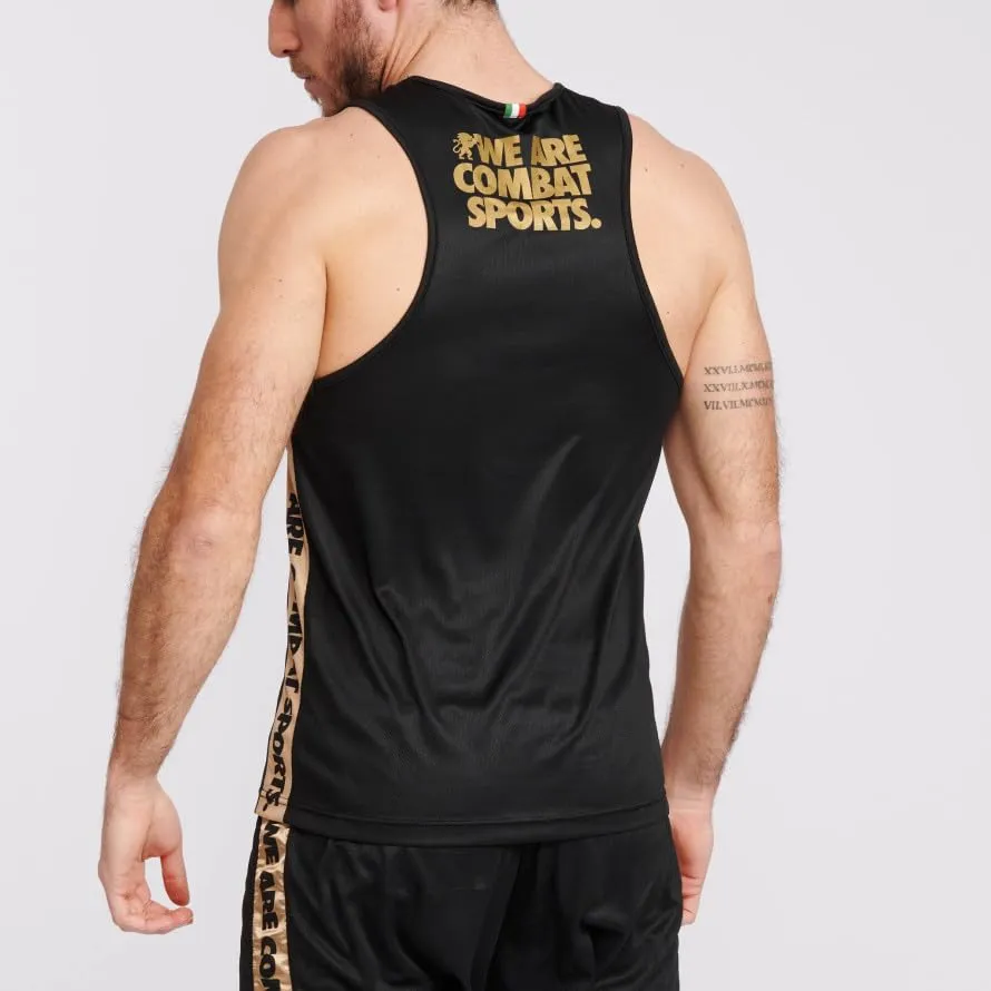 Leone 1947 DNA AB228 canotta boxe uomo nero oro