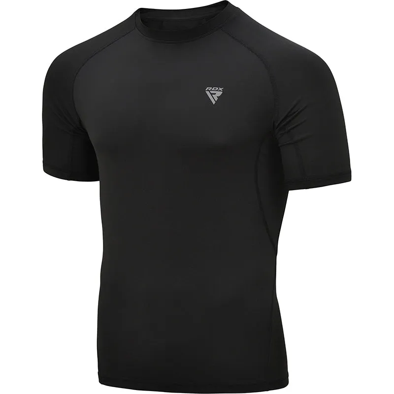 RDX T15 Rash Guard Nero Maniche Corte Termica