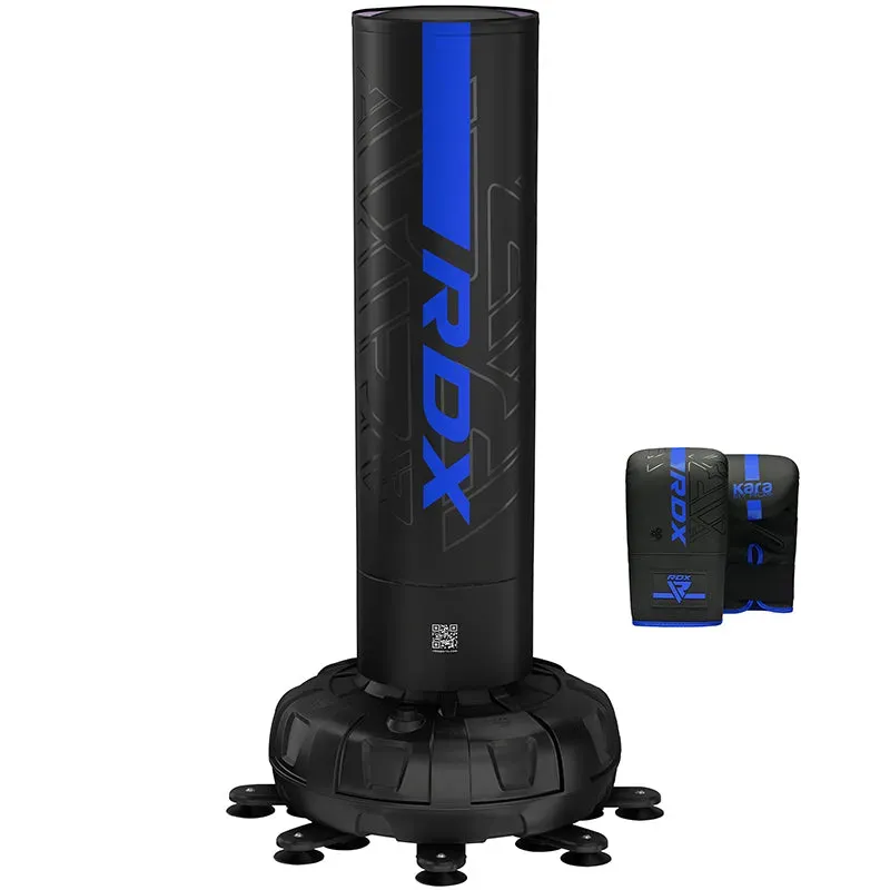 RDX Kara F6 6FT sacco boxe autoportante nero con guantoni