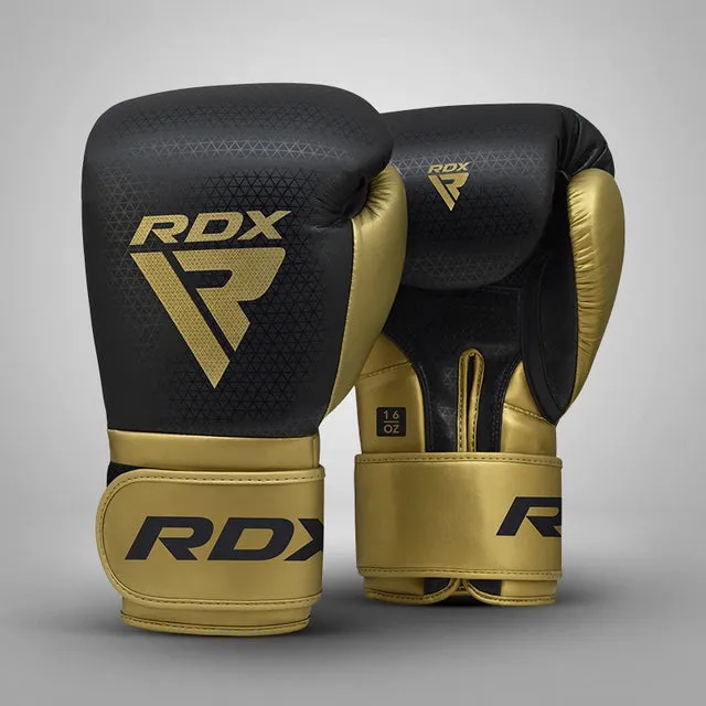 RDX Mark Pro L2 guanti boxe sparring nero oro velcro