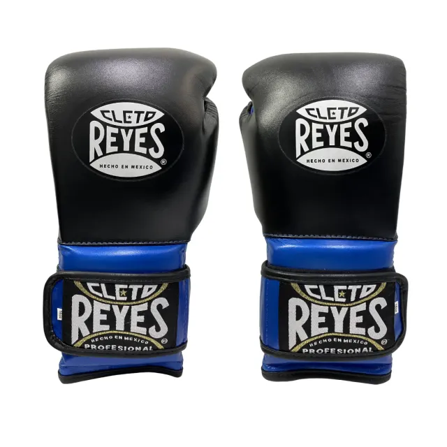 Cleto Reyes Guanti Allenamento Pelle Nero/Blu Metallico