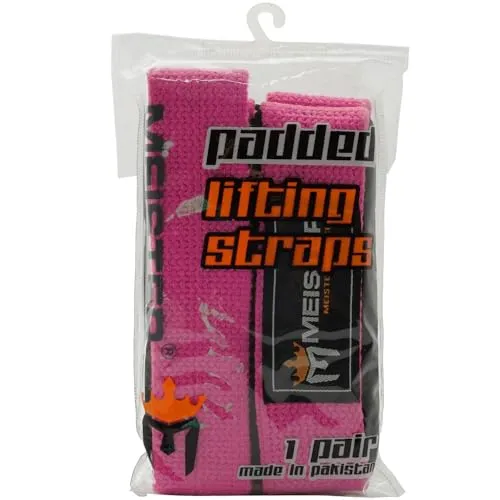 Meister Neoprene Fasce Sollevamento Rosa Coppia Antiscivolo