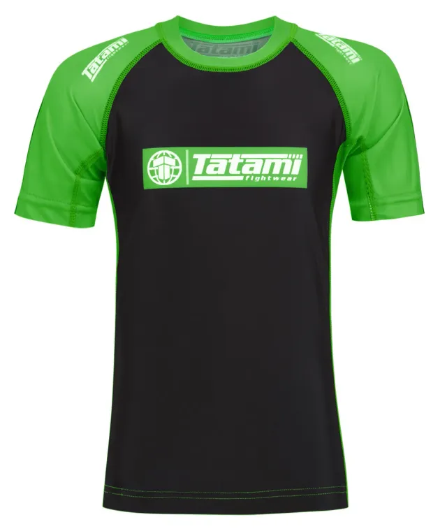 Tatami Ranked Rash Guard Verde manica corta uomo