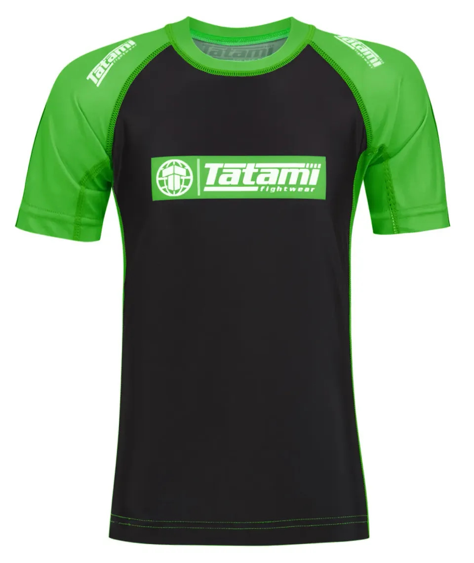 Tatami Ranked Rash Guard Verde manica corta uomo