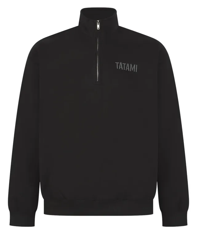 Tatami Quarter Zip felpa mezza zip nera felpata