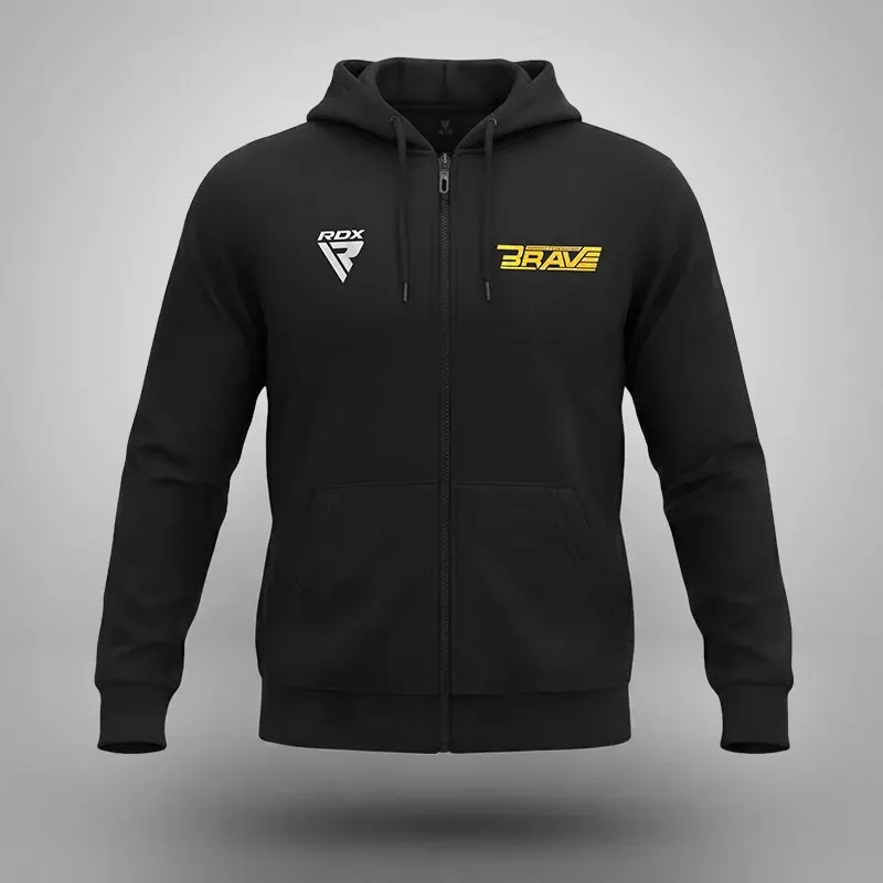RDX Brave B1 Felpa Cappuccio Nera in Cotone