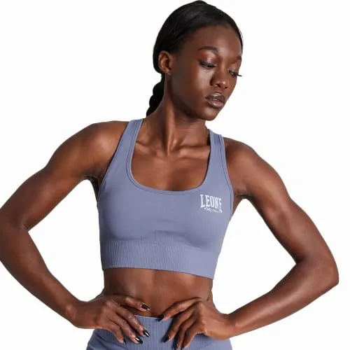Leone 1947 ABX116 Top Bra Donna S Grigio Blu Seamless