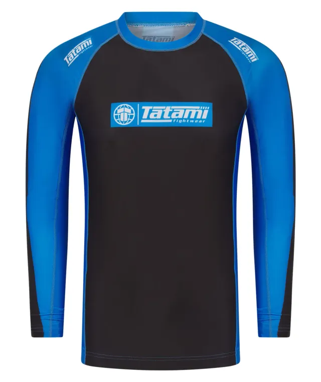 Tatami IBJJF Ranked rash guard blu manica lunga