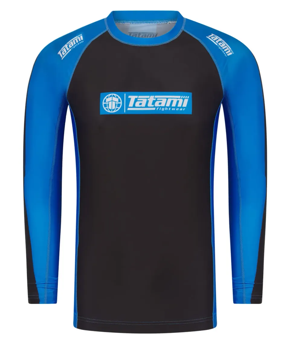 Tatami IBJJF Ranked rash guard blu manica lunga