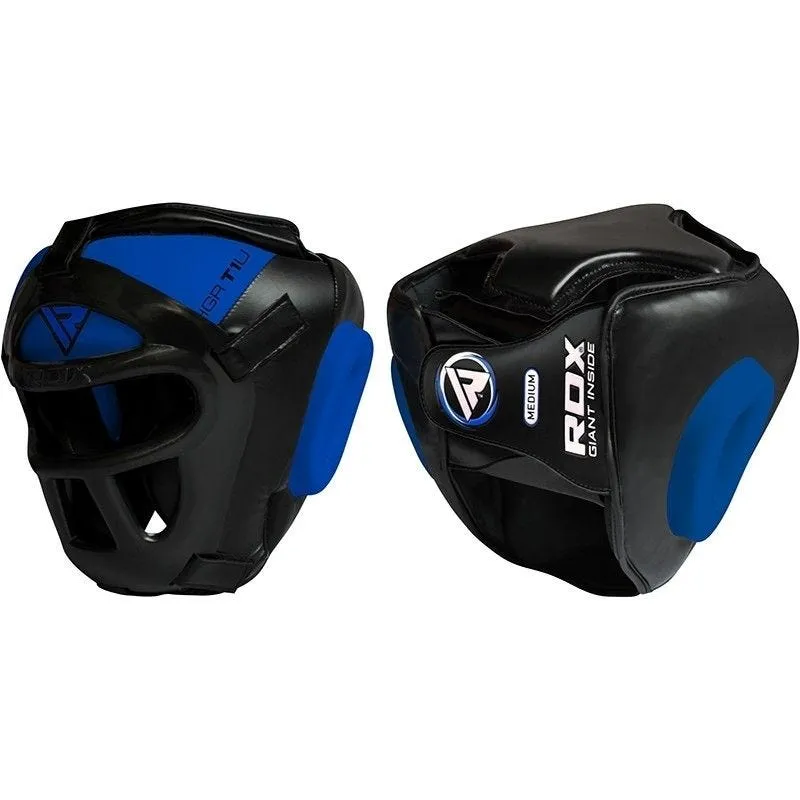 RDX T1 casco boxe nero con griglia facciale removibile