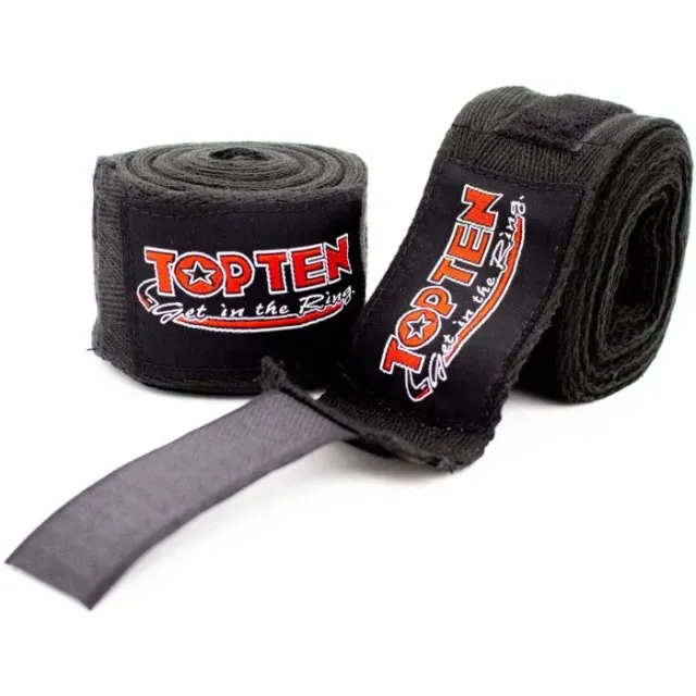 TOP TEN benda boxe inelastica nera 5 cm x 500 cm