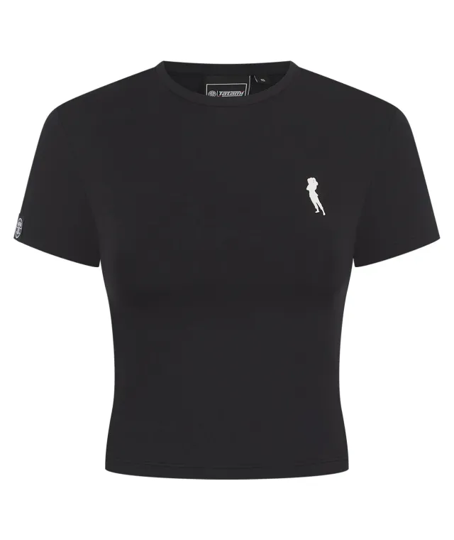 Tatami Helena Cropped T-Shirt Donna Nero Elasticizzato