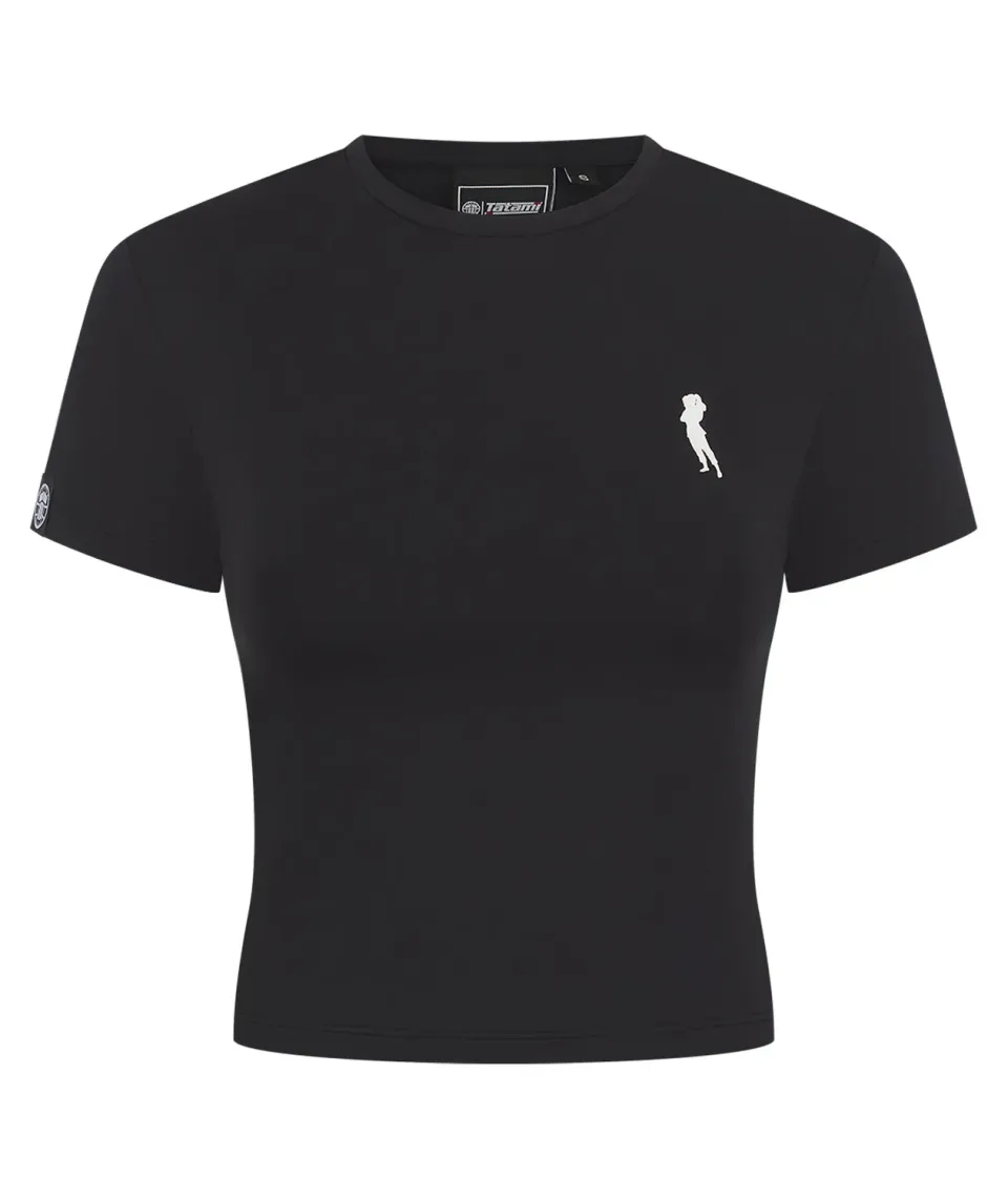 Tatami Helena Cropped T-Shirt Donna Nero Elasticizzato