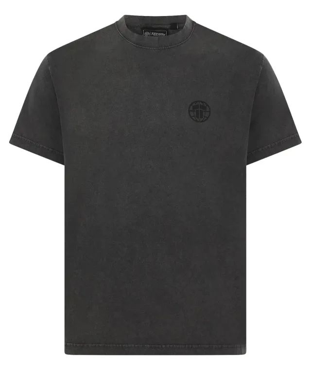 Tatami Globe Stonewashed t-shirt grigio nero cotone