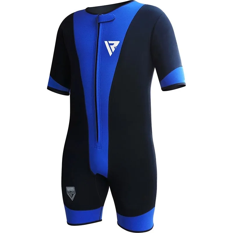 RDX 1U tuta sauna neoprene blu sudore allenamento