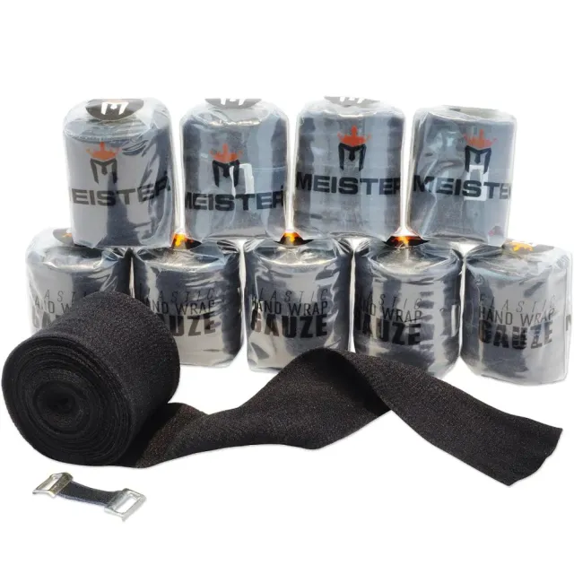 Meister Bende Elastiche Boxe Nero 10 Rotoli Garza 381 cm