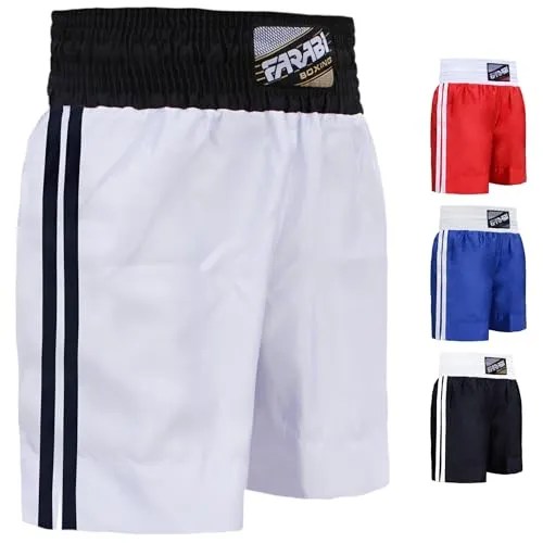 Farabi Sports Pro pantaloncini boxe bianco XS kickboxing