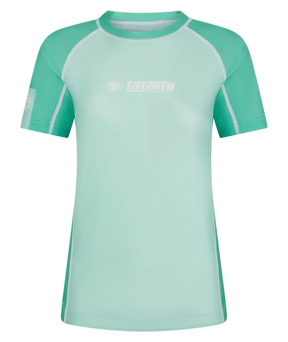 Tatami Ladies Contrast rash guard menta maniche corte