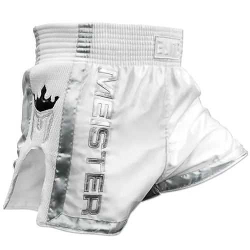 Meister Elite Muay Thai pantaloncini S bianco argento