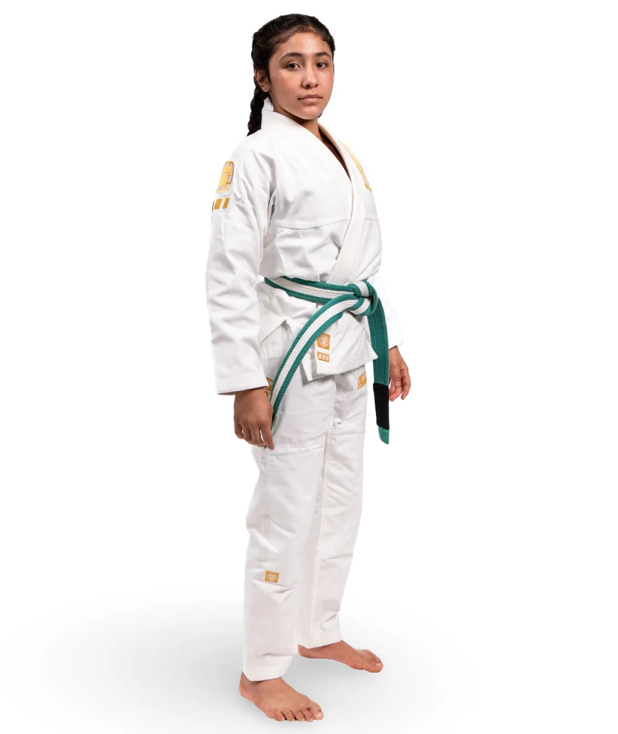 Tatami Fightwear Pro Series kimono BJJ bambino bianco oro
