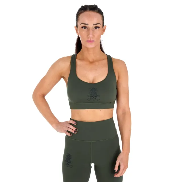 Tatami Fightwear REORG Pineapple Sports Bra Khaki sostegno medio