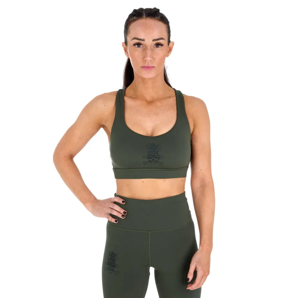 Tatami Fightwear REORG Pineapple Sports Bra Khaki sostegno medio
