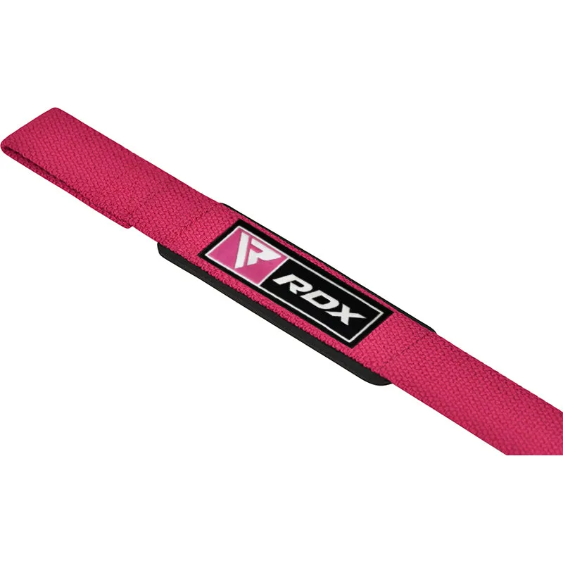 RDX W1P lifting straps cotone rosa allenamento
