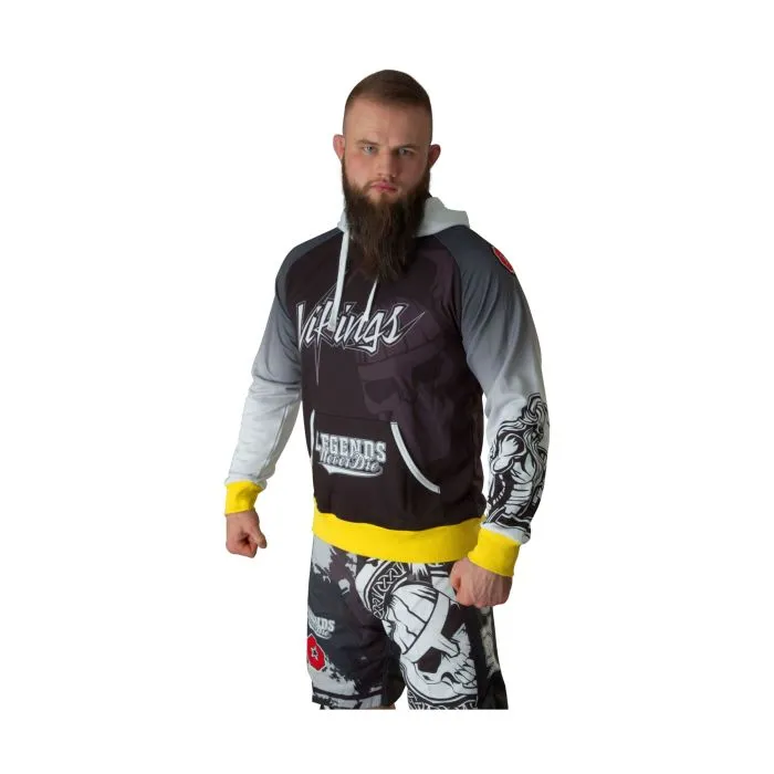 TOP TEN Vikings hoodie felpa cappuccio MMA poliestere
