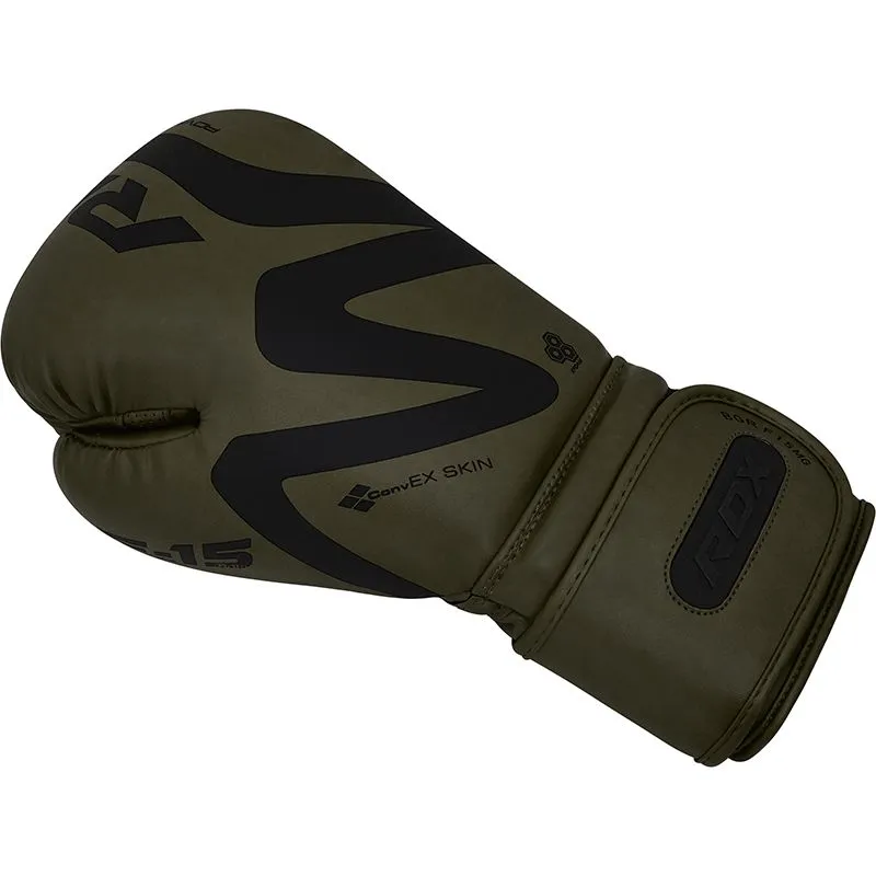 RDX F15 guantoni boxe pelle neri 14oz verde
