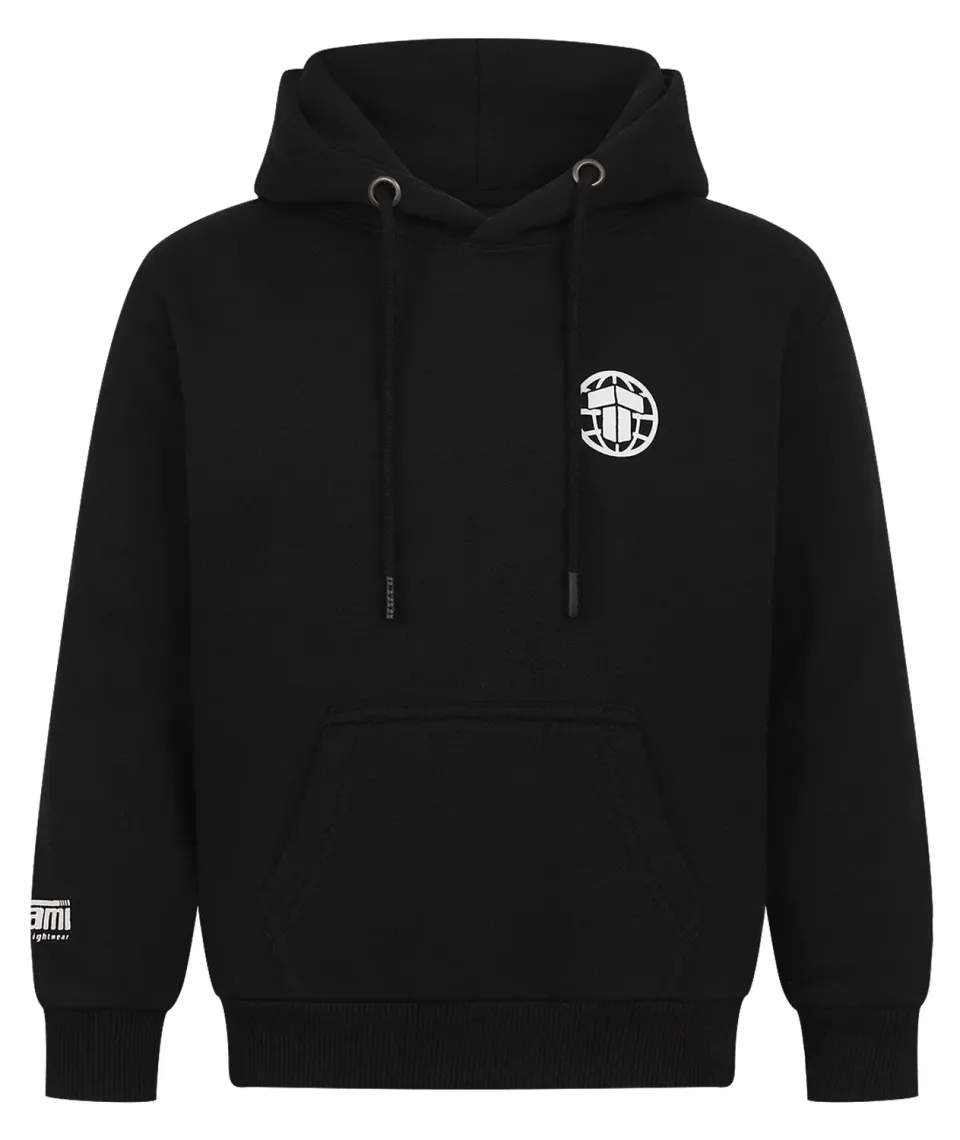 Tatami Globe Hoodie Bambini Nera con Cappuccio