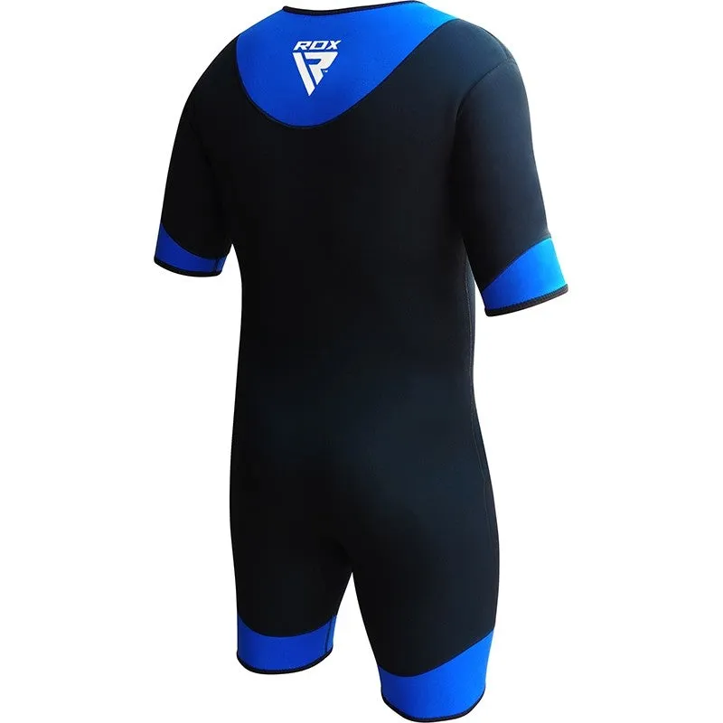 RDX 1U tuta sauna neoprene blu sudore allenamento