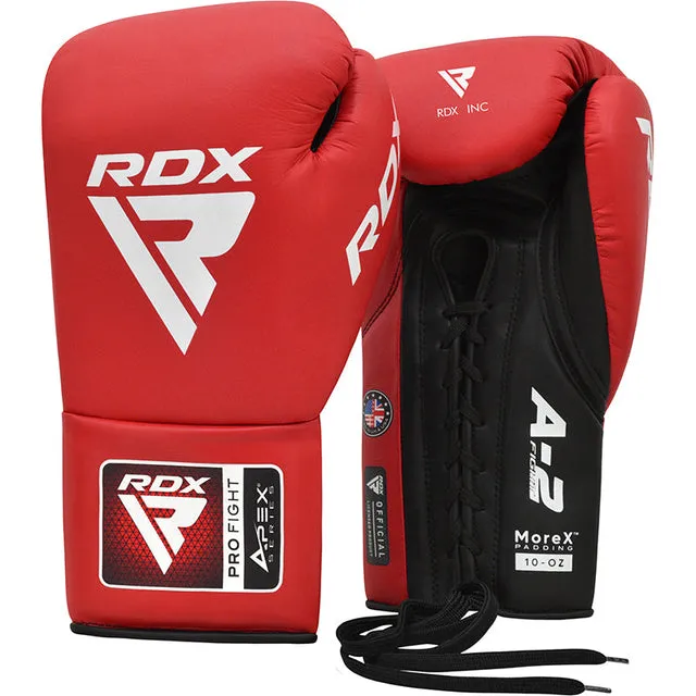 RDX Apex Guanti Boxe Lace Up da Gara in Pelle